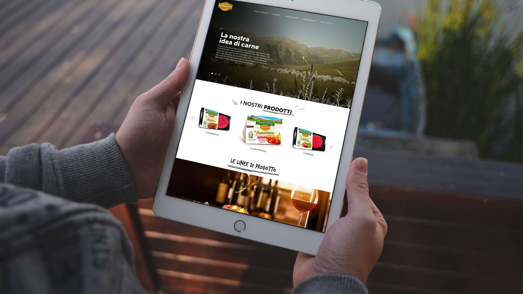 Un sito web consultato su tablet